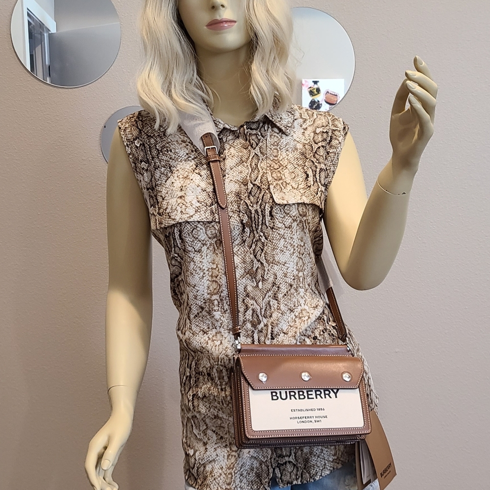 🔥BURBERRY HORSEFERRY MINI CANVAS & LEATHER BAG! - Picture 10 of 14